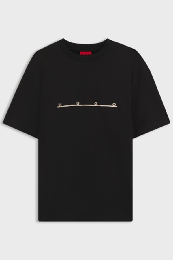 ΜΠΛΟΥΖΑ T-SHIRT HUGO - 001 ΜΑΥΡΟ